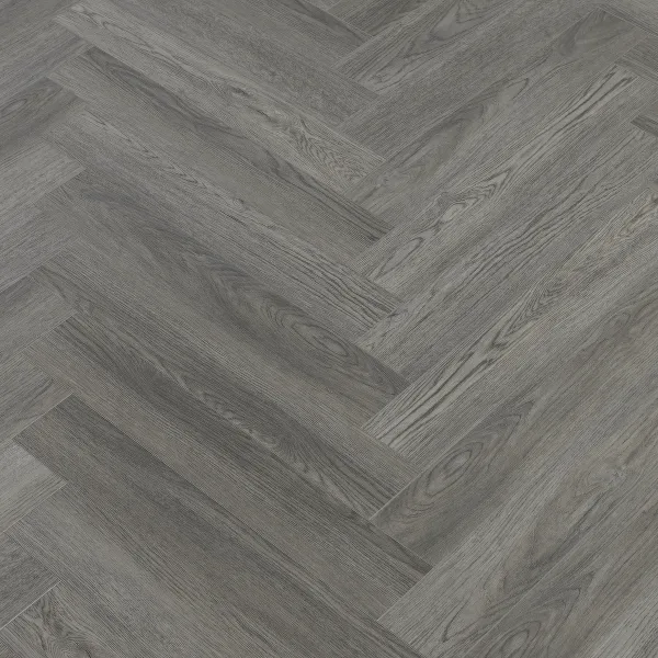 Editions Herringbone Buckingham Grey Luxury Vinyl Click Flooring