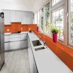 Pro-Tek™ Editions Classic Hampstead Grey Luxury Click Vinyl Flooring Installed in In a cozy and vibrant kitchen