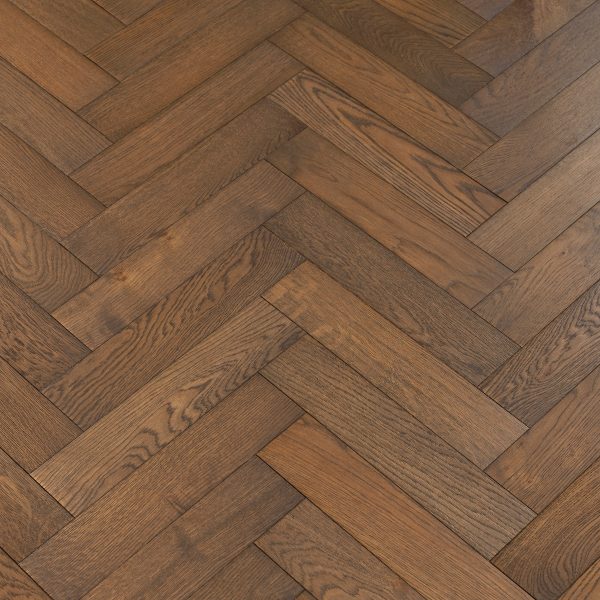 Herringbone Coffee Oak Flooring (Rustic Grade Brush & UV Oiled Engineered Wood Flooring)