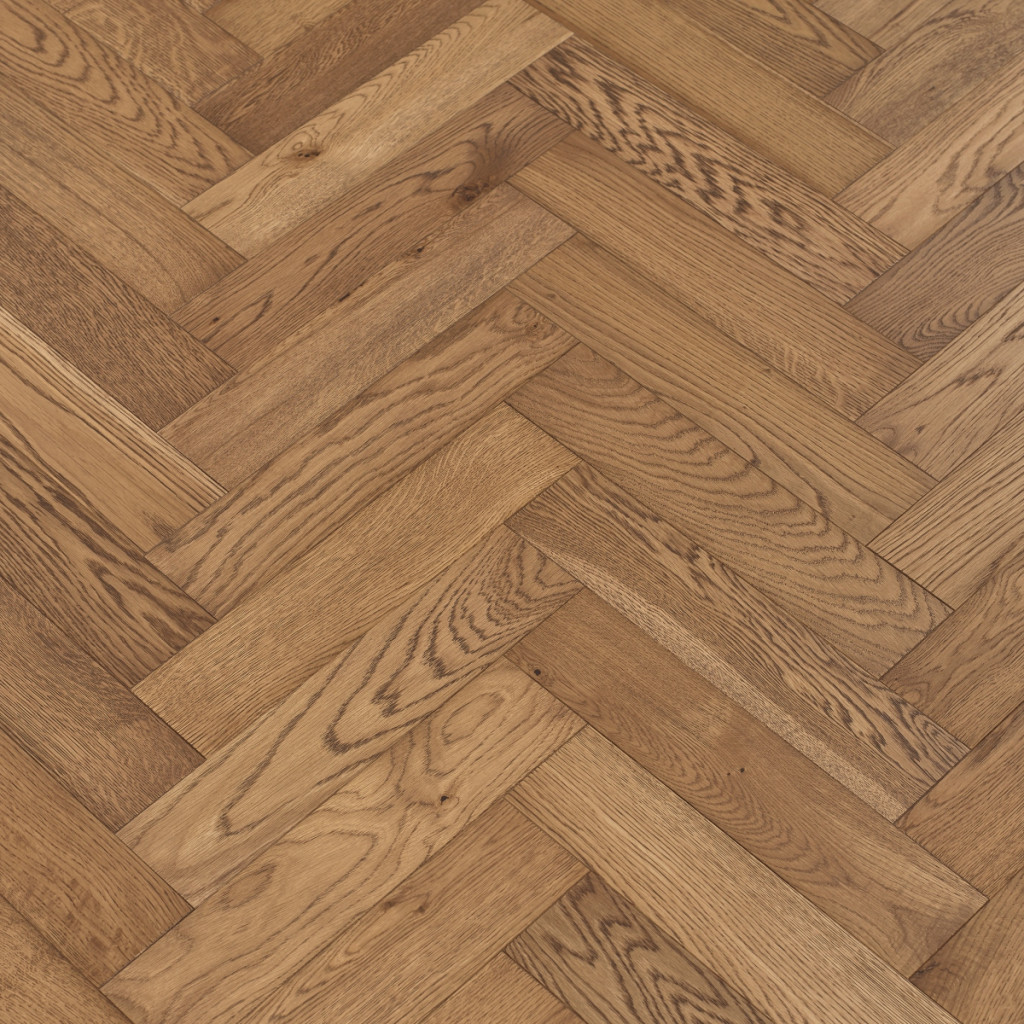 Herringbone Prune Wood Flooring Rustic Grade Brush UV Oiled