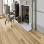 Pro-Tek™ Editions Classic Richmond Oak Luxury Click Vinyl Flooring Installed in a Livingroom with Fireplace